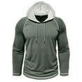 thumbnail image 4 of Hoodies for Mens Contrast Color Sweatshirt Long Sleeve Pullover Drawstring Hoodie Oversized Sweater Loose Fit Workout Shirt Gym Sports Outdoor Sportwear Lightweight Sweatshirts, 4 of 7