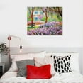 thumbnail image 4 of Monet Canvas Wall Art Print - The Artist's Garden at Giverny Poster - Oil Paintings Reproductions - Modern Home Decor Purple Flower Pictures for Living Room Bedroom 20x16 i, 4 of 4