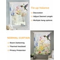 thumbnail image 3 of Floral Hummingbird Tie Up Curtains for Window, Thermal Insulated Balloon Shade Adjustable Rod Pocket Curtains Valance Panels for Kitchen Bathroom Cafe 42 x 45 Spring Watercolor Flowers, 3 of 6
