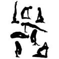 thumbnail image 2 of Yoga Poses Silhoutte Wall Decal by Wallmonkeys Peel and Stick Graphic (18 in H x 12 in W) WM339033, 2 of 4