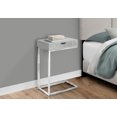 thumbnail image 3 of Monarch Specialties Accent Table, C-shaped, End, Side, Snack, Storage Drawer, Living Room, Bedroom, Grey Laminate, Chrome Metal, Contemporary, Modern, 3 of 4