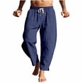 thumbnail image 2 of Stamzod Men's Pants 2026 Trendy Casual Baggy Harem Pants Summer Beach Pants with Pockets Navy-2 S, 2 of 7