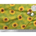 thumbnail image 3 of Soimoi Poly Georgette Fabric Leaves & Sunflower Floral Print Sewing Fabric Yard 52 Inch Wide, 3 of 3