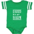 thumbnail image 3 of Inktastic Raised in a Barn in White Boys or Girls Baby Bodysuit, 3 of 5