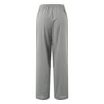 thumbnail image 5 of RUTAYY Women's Pants High Waisted Drawstring Elastic Comfy Straight Wide Leg Long Pants with Pockets Chic Holiday Trousers, 5 of 5