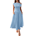 thumbnail image 3 of Women'S Summer 2025 Sleeveless Maxi Dress One Shoulder Casual Slim Swing Pleated Formal Dresses with Pockets S, 3 of 8