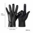 thumbnail image 2 of Yuanlong Gloves Winter Touchscreen Solid Color PU Leather Lined Gloves Outdoor Cycling And Driving Thermal Finger Gloves, 2 of 7
