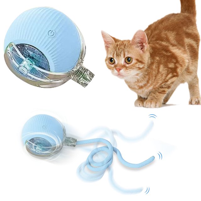 Juguete Antidepresión para Rodante Rápida Autogiratoria Pelota Interactiva Gatos Recargables Por USB Y Gatitos Interior