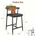 thumbnail image 2 of Counter Height Bar Stools Set of  With Arms, 26" Upholstered Bar Stools , Wider Seat, Modern Bar Stools Set With Footrest for Kitchen Island,Counter Bar,Easy Assembly, 2 of 7