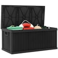 thumbnail image 1 of Outsunny 70 Gallon Deck Box, Resin Outdoor Storage Box with Handles, Black, 1 of 10
