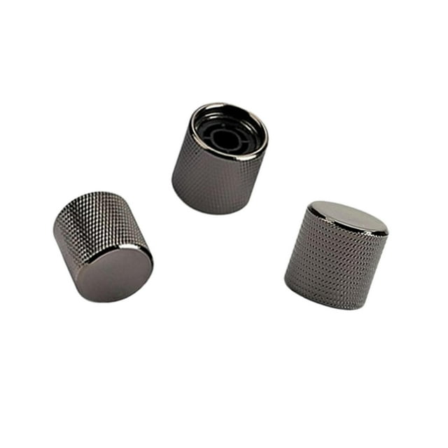 Transemion 3pieces Metal Guitar Knobs For Adjustable Tone Control Anti-slide Fit For Most Style A 1Set