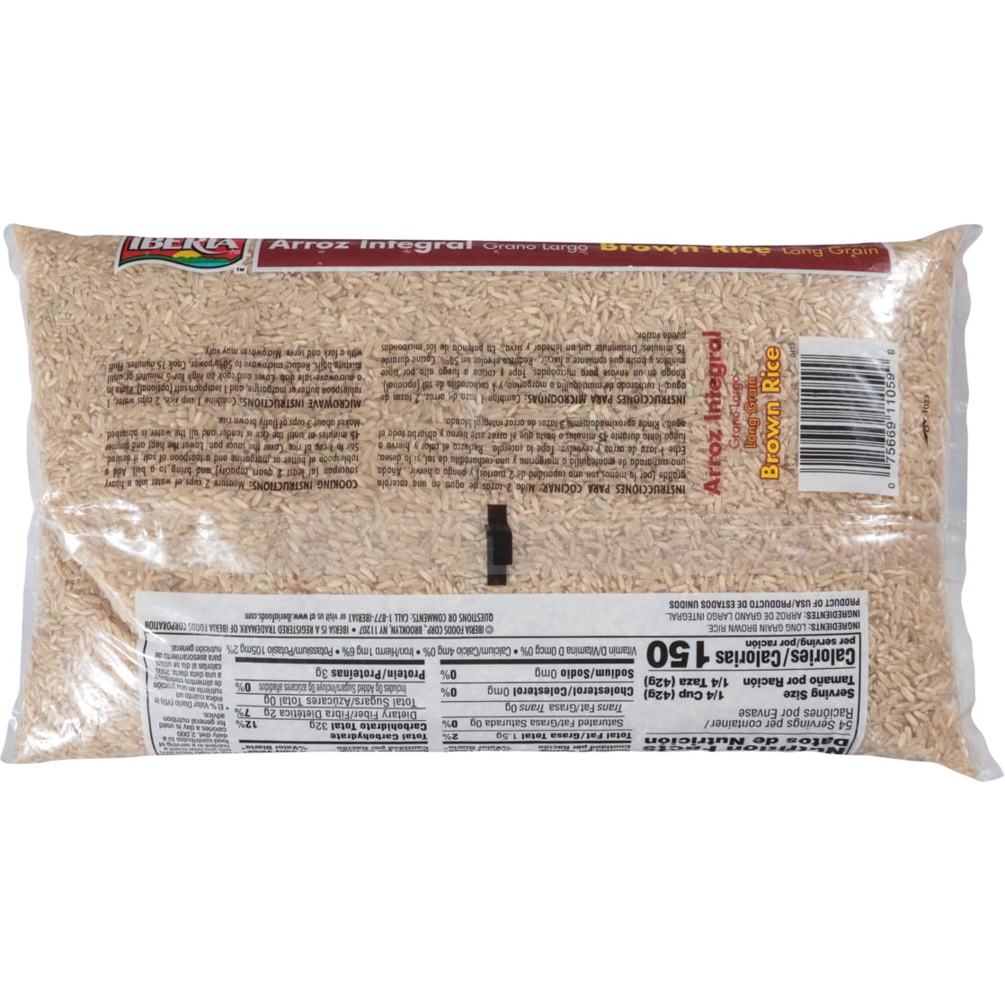 (8 pack) Iberia Long Grain Brown Rice 5 lb