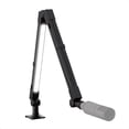 thumbnail image 1 of Support de Microphone avec Télécommande, Éclairage Dimmable 2700K-6500K, 80 Perles LED, 90+ CRI, Batterie Rechargeable 2400mAh, Alimentation 2W-6W, Compatibilité Micro Universelle & 2 Adaptateurs à Vis, 1 of 6