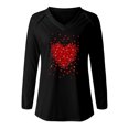 thumbnail image 4 of Pompotops Blouse Décontractée Mode Femme Imprimé Saint-Valentin Manches Longues Col en V, 4 of 4
