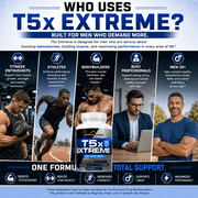 T5X Extreme Testosterone Booster for Men and Sexual Potency Increase Testosterone 30% One Bottle 180 Capsules