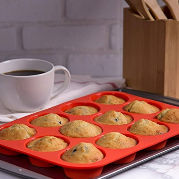Poêle à muffins en silicone, poêle à muffins antiadhésive de 12 tasses,  moule à muffins Jumbo, moule à muffins en silicone, moule à muffins sans  Bpa pour la cuisson des muffins, œuf