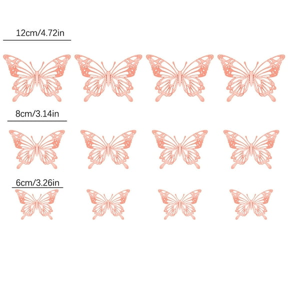 Vikakiooze Home Decor , 3D Flying Hollow Butterfly Home Decoration Festive Party Layout Cardboard Butterfly Wall Sticker