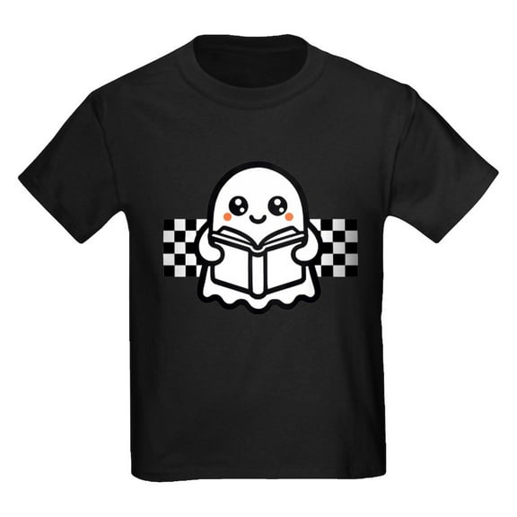 CafePress - Halloween Ghost Reading School Kids T Shirt - Dark T-Shirt Kids XS-XL