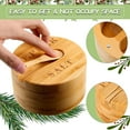 thumbnail image 2 of SHTUUYINGGDivided Bamboo Salt and Pepper Box Engraved with Salt and Pepper for Salt Box with Magnetic Swivel Lid and Spoon Round Kitchen Seasoning Salt Container Salt Holder with Lid Salt Keeper, 2 of 7