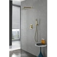thumbnail image 3 of Brushed Gold Shower System, Bathroom 10 Inches Rain Shower Head With Handheld Combo Set, Wall Mounted High Pressure Rainfall Dual Shower Head System, Shower Faucet Set With Valve And Trim A01-01, 3 of 9