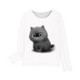 thumbnail image 4 of RXIRUCGD Chemises à Manches Longues pour Filles, Col Rond Mignon, Blouses Décontractées Élégantes (Blanc, Taille : 7 Ans), 4 of 5