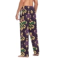 thumbnail image 3 of FORMRS Mens Pajama Pants with Pockets Cotton Sleepwear Lounge Bottoms Sizes S-2XL, Gold and Purple Floral Pattern, 3 of 7