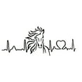 thumbnail image 2 of Opvise Horse Heartbeat Love Auto Car Adhesive Window Door Decal Sticker Decoration Black, 2 of 4