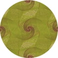 thumbnail image 1 of Ahgly Tapis Rond Lavable en Machine Intérieur Transitionnel Jaune Foncé Vert, 5 Pieds Rond, 1 of 7