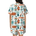 thumbnail image 3 of Naloa Cute Tableware Women's Short-Sleeved Pajama Set, Loungewear, Summer pajamas, Breathable Cozy - X-Large, 3 of 9