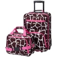 thumbnail image 1 of Set de equipaje Rockland Fashion Softside Upright Pink Jiraffe, 1 of 6
