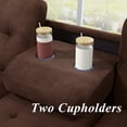 thumbnail image 4 of 3 Piece Sectional Sofa Set Microfiber with Reversible Chaise Lounge Storage Ottoman Brown, 4 of 7