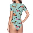 thumbnail image 4 of The Xecao Christmas Dachshund Women's Crew Neck Body Suit, a short-sleeved bodysuit and basic swimsuit, both comfort and style for dating and daily life, 4 of 9