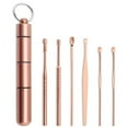 thumbnail image 1 of Kit de Retrait de Cire d'Oreille 6 Pcs Outil de Retrait de Cire d'Oreille Cuillère en Spirale Acier Inoxydable Or Rose, 1 of 11