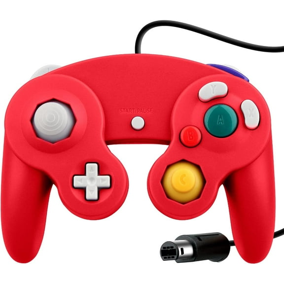 PEGLY Gamecube Controller, Classic Wired Controller for Wii Nintendo Gamecube (RED)