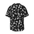 thumbnail image 4 of Goofa Black White Leaves Printed Men's Casual Short-sleeved Shirt,Lightweight Breathable Button-down,Summer Casual men's top,Versatile Fashion shirt-Medium, 4 of 7