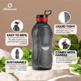 thumbnail image 2 of Oliveware King 2 Litre Water Bottle | For Home, Office & Gym | 2000 ML Jumbo Size | Sturdy with Holder | BPA Free Premium Bottle | Best Big 2L Bottle - Black Red (Plastic), 2 of 4