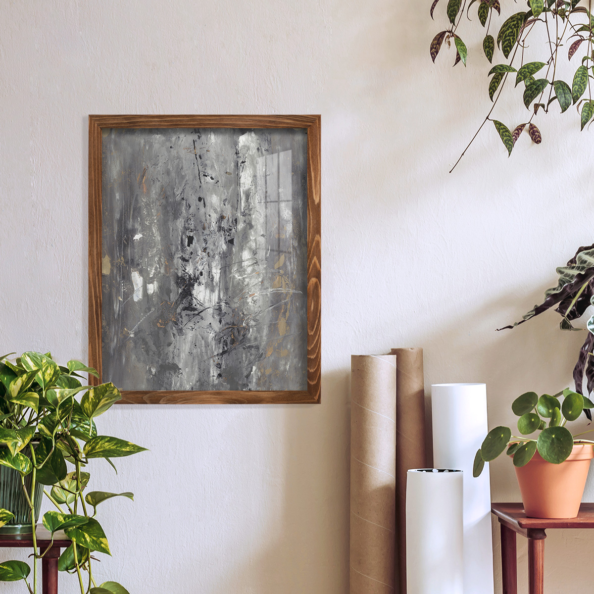 Ancient Marks I - Framed Print w/glass - Walnut