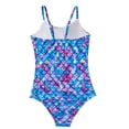 thumbnail image 2 of QUOTAY Swimsuit for Girls Girls' 1 Piece Scale Print Swimsuit with Adjustable Shoulder Straps for Swimming Lessons Summer Girls Bathing Suits Blue,110, 2 of 4