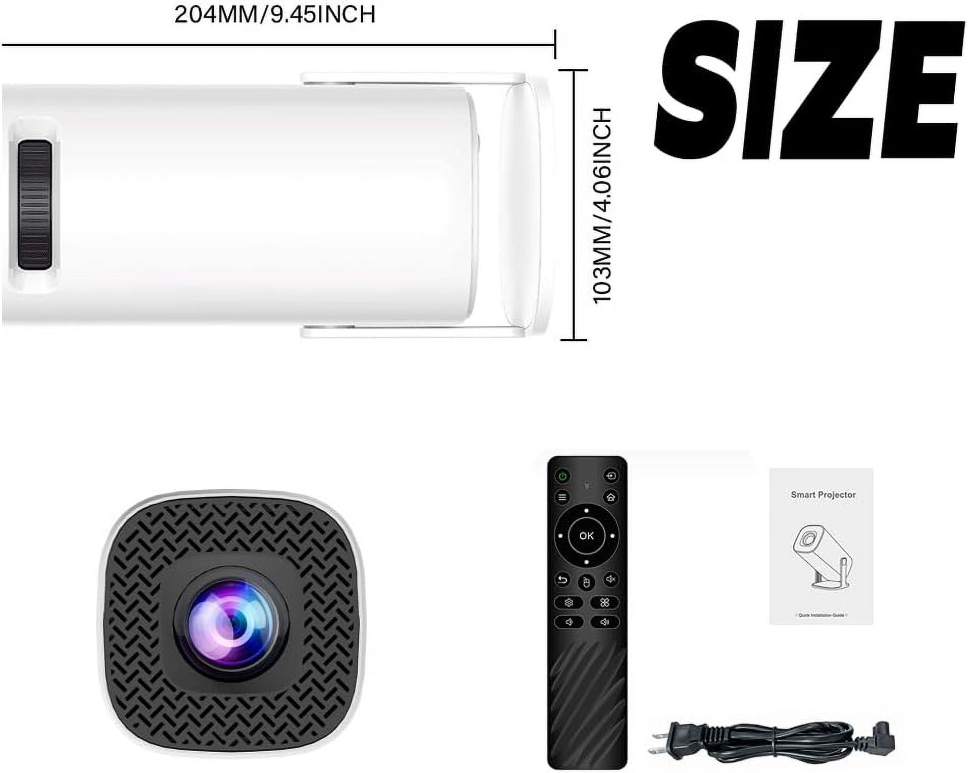 Projector with Controllers, Retro Projector, Video Game Projector with Two Controllers, Smart HD Projector with Wifi and Bluetooth, 4k HD Auto Keystone, Ultra-Fast Wireless Connection