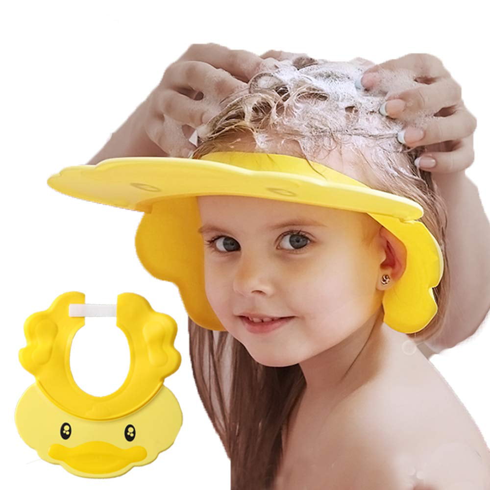 Cute Kids Girl Boy Children Hair Wrap Waterproof Bath Shower Head Cap Hat FI 