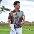 thumbnail image 3 of Balery Astronaut With American Flag Camisa Polo de Hombre con Estampado, de Manga Corta y Tejido Medio, Camisa Tipo Golf Polo-Large, 3 of 6