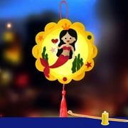 Cartoon Animals Shape DIY Handmade Lantern with LED Light,Chinese Style Glowing Lantern Portable Lantern For Mid-Autumn Festival MERMAID