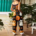 thumbnail image 6 of Halloween Jumpsuits for Women Summer Plus Size Boho Baggy Rompers for Women Sleeveless Pumpkin Ghost Jumpsuits Rompers Loose Fit Adjustable Strap Overalls for Women Orange 3XL, 6 of 6