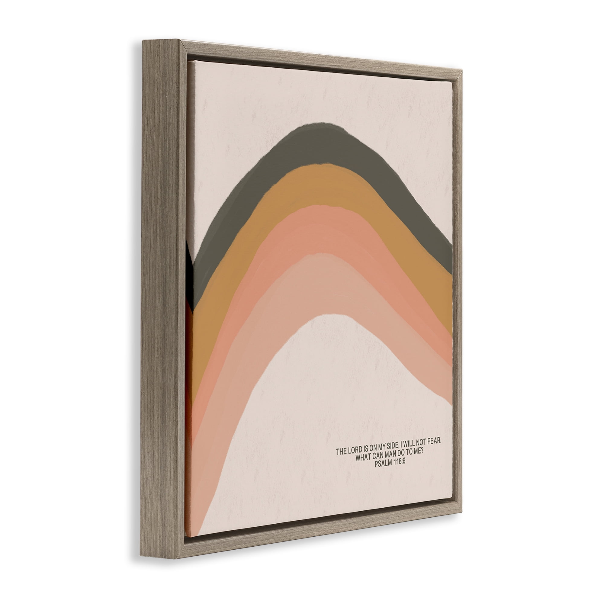 Stupell Industries Spiritual Psalm & Rainbow Religious Painting Brown Floater Framed Canvas Art Print Wall Art, 25 x 25