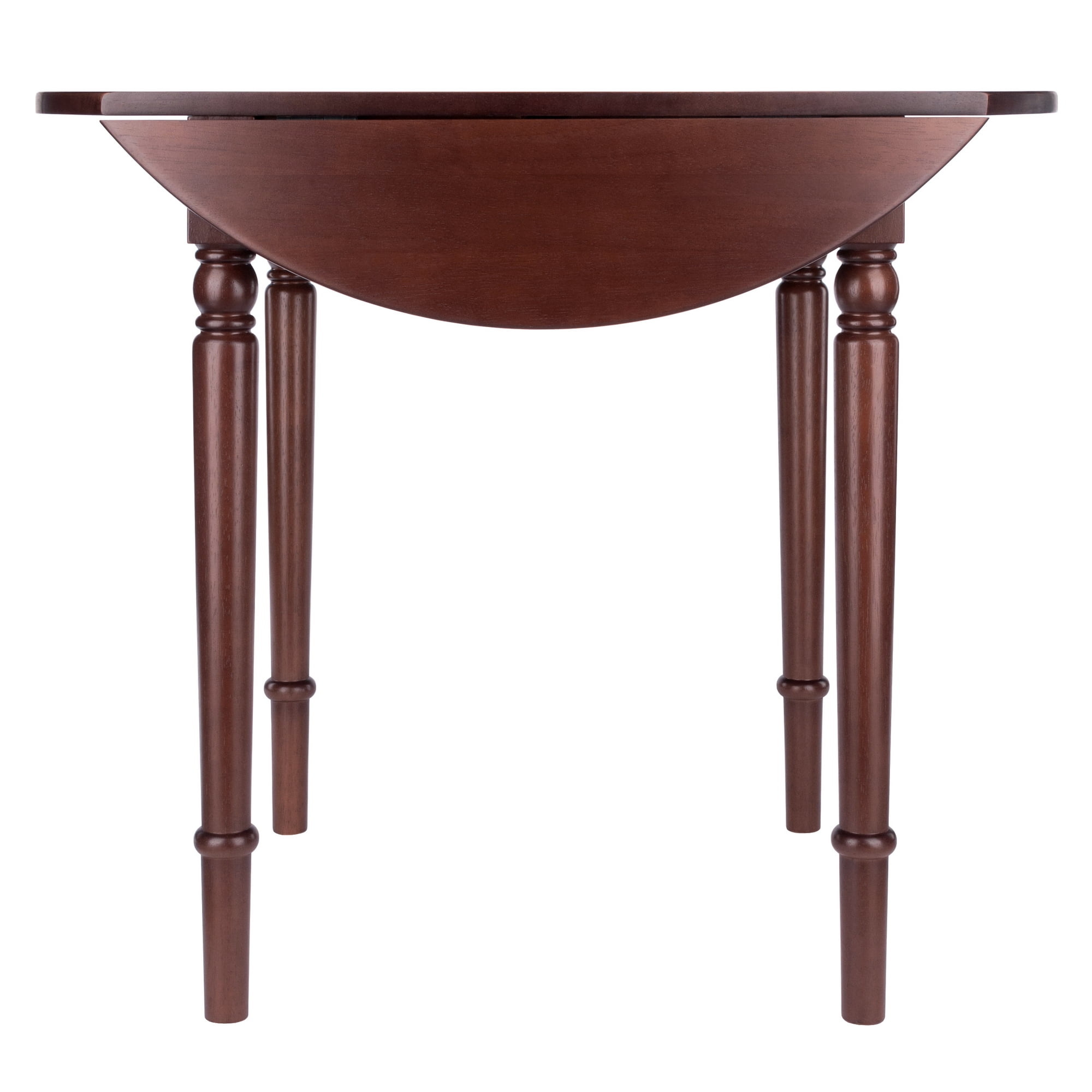 Contemporary Home Living Double Drop Leaf Round Dining Table - 36" - Walnut Brown