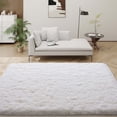 thumbnail image 5 of Janvonne Soft Fluffy Shaggy Area Rug, 5'x 7' White Plush Fuzzy Carpet for Bedroom Living Room, Non-Slip Modern Indoor Shag Rug for Kids Room Nursery Home Decor, 5 of 8