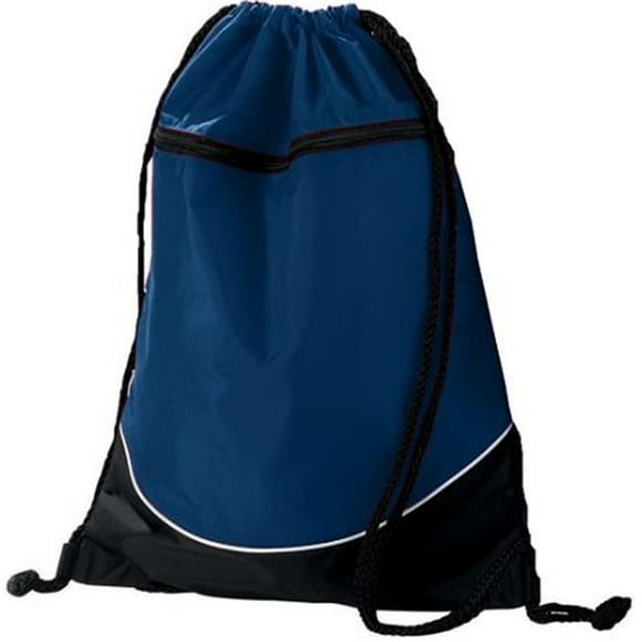 1920A Tri-Color Drawstring Backpack, Navy & Black - All