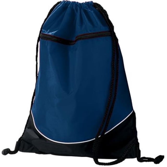 1920A Tri-Color Drawstring Backpack, Navy & Black - All