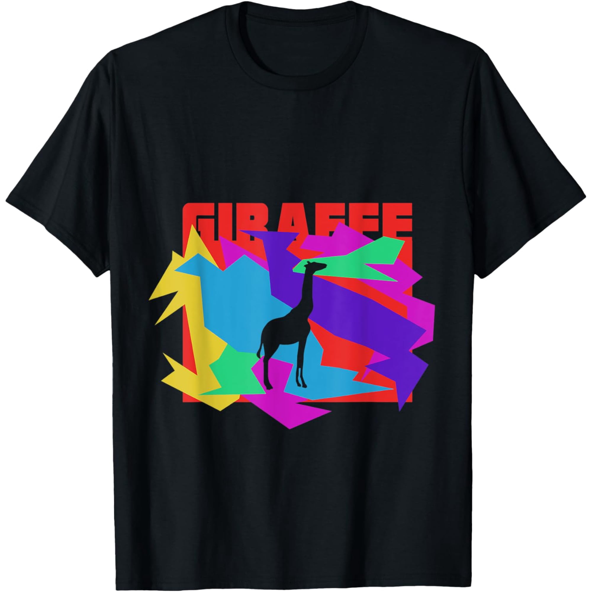 Giraffe Animal Mosaik Puzzle T-Shirt men and women can wear, black, white, gifts