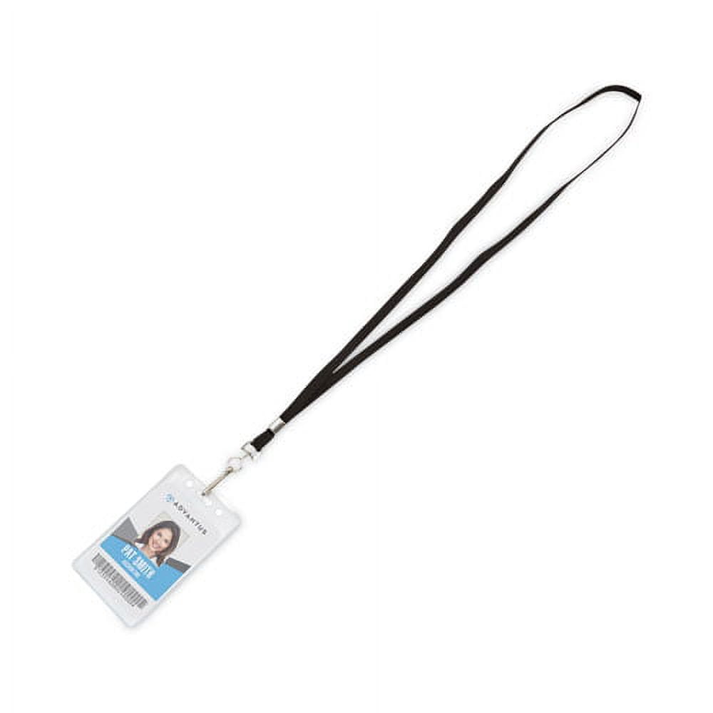 Deluxe Lanyards, Metal J-Hook Fastener, 36" Long, Black, 24/Box | Bundle of 10 Boxes